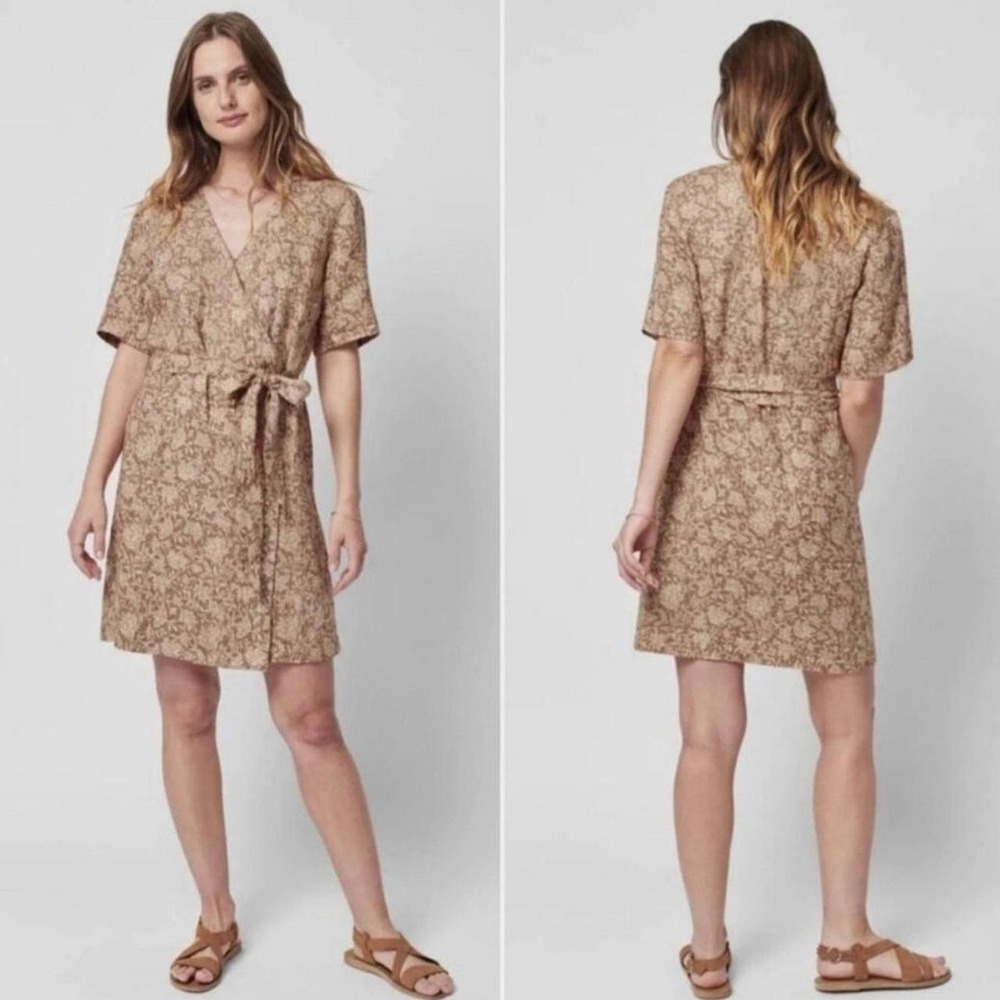 Faherty Linen Gauzy Floral Dress Coastal Grandmother Quiet Luxury Resort Wear ✨